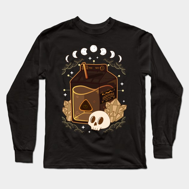 Halloween juice Witch Black Cat Witchcraft and Wizardry Long Sleeve T-Shirt by Ramadangonim